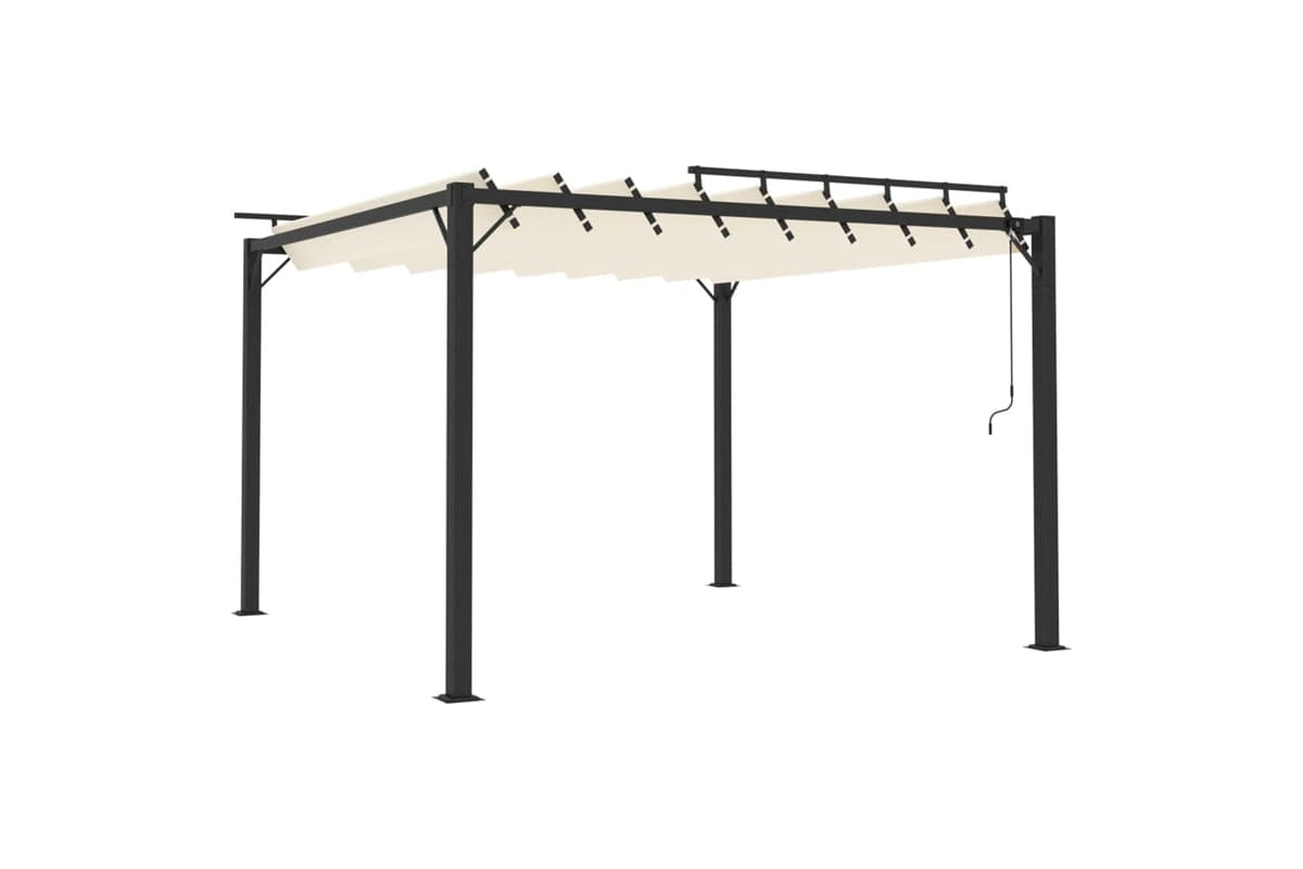 Vidaxl Gazebo With Louvered Roof 3x3 M Cream Fabric And Aluminium
