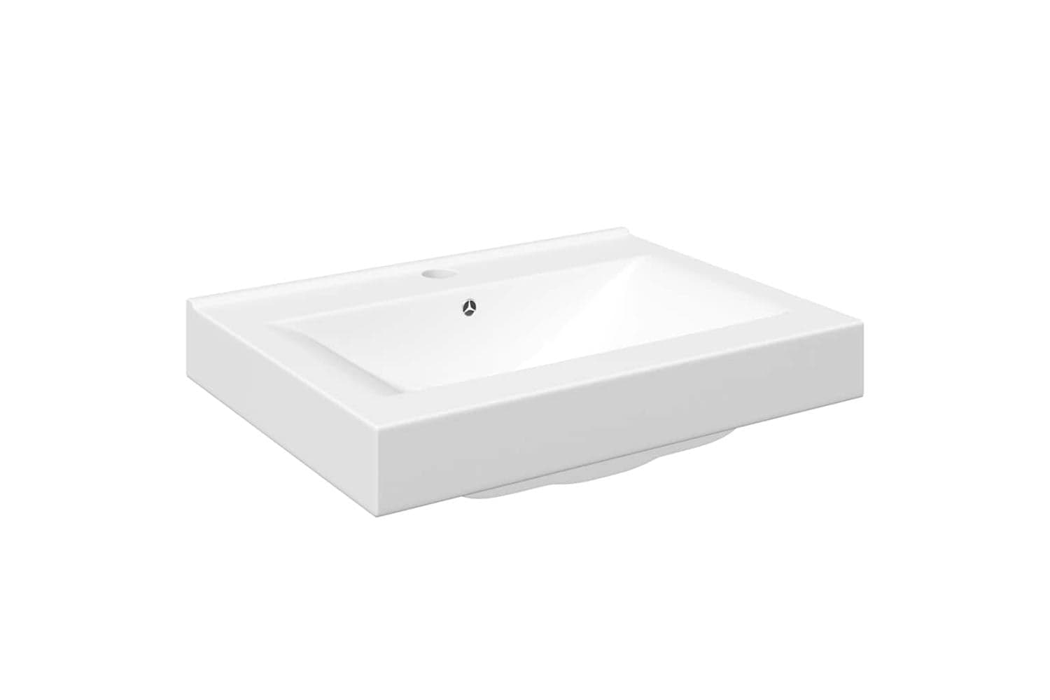 vidaXL 140686 Rectangular Ceramic Basin Sink White With Faucet Hole 60x46cm