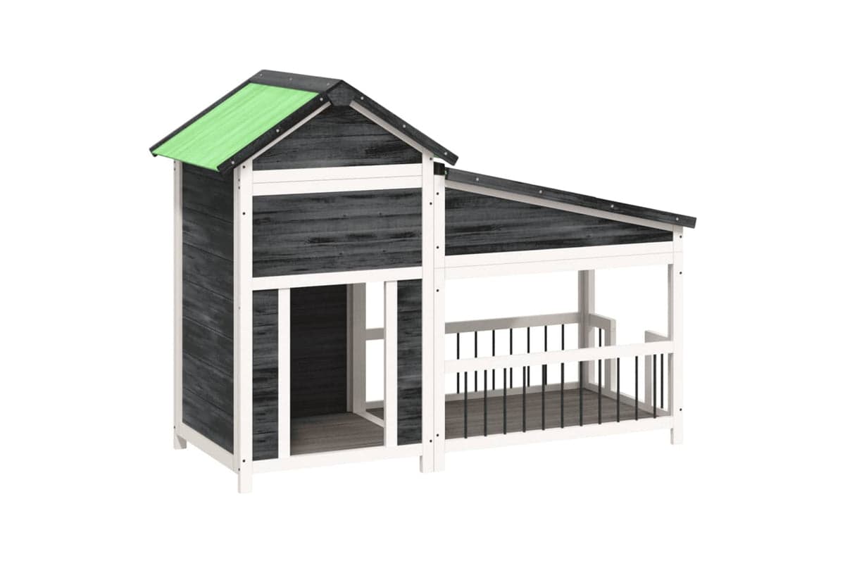 vidaXL 172262 Dog Kennel Grey 143x60.5x109cm Solid Wood Pine
