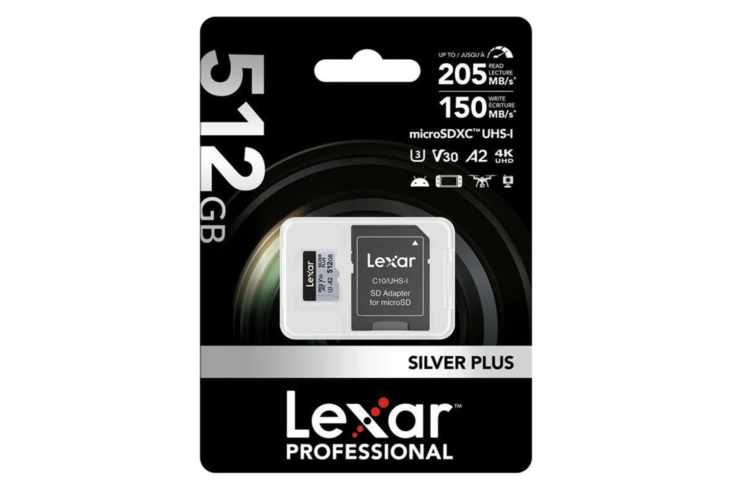 Lexar High-performance Silver Plus Microsdxc UHS-I Memory Card with Adapter | 512GB