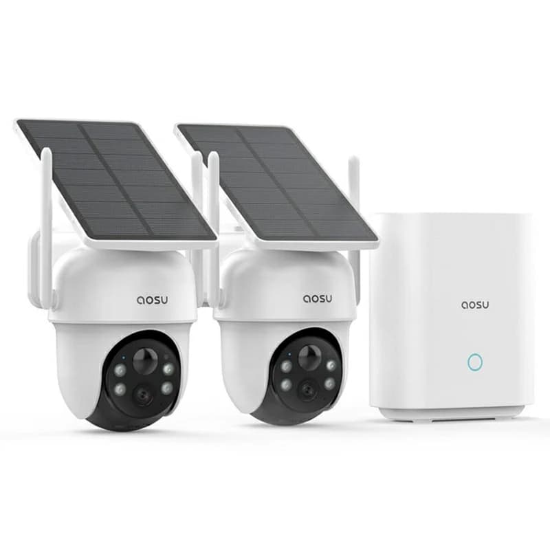 Aosu D1 Classic Solar Camera Pack of 2 Camera Kit- White | c9c-2h