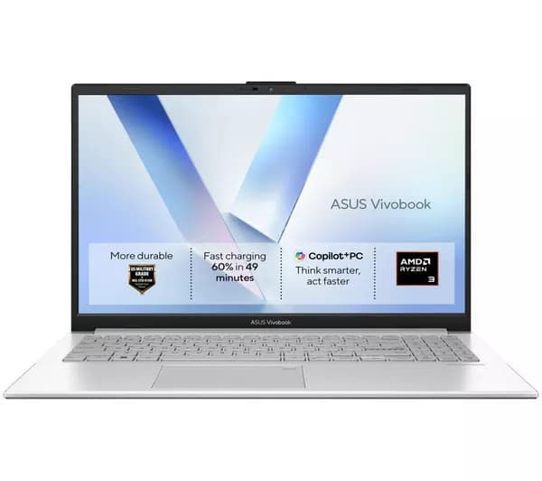 ASUS Vivobook Go 15 E1504FA 15.6" Laptop - AMD Ryzen 3, 128 GB SSD, Silver