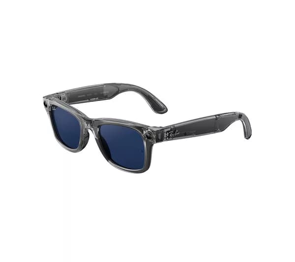 RAY-BAN META Wayfarer (Gen 2) Glasses - Shiny Transparent Grey with Clear to Sapphire Transitions Lenses