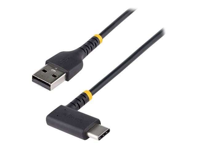 STARTECH.COM - StarTech 6in (15cm) USB A to C Charging Cable Right Angle, Heavy Duty Fast Charge USB-C Cable, USB 2.0 A to Type-C, Durable and Rugged Aramid Fiber, 3A, S20/iPad/Pixel - High Quality Short USB Charging Cord (R2ACR-15C-USB-CABLE)