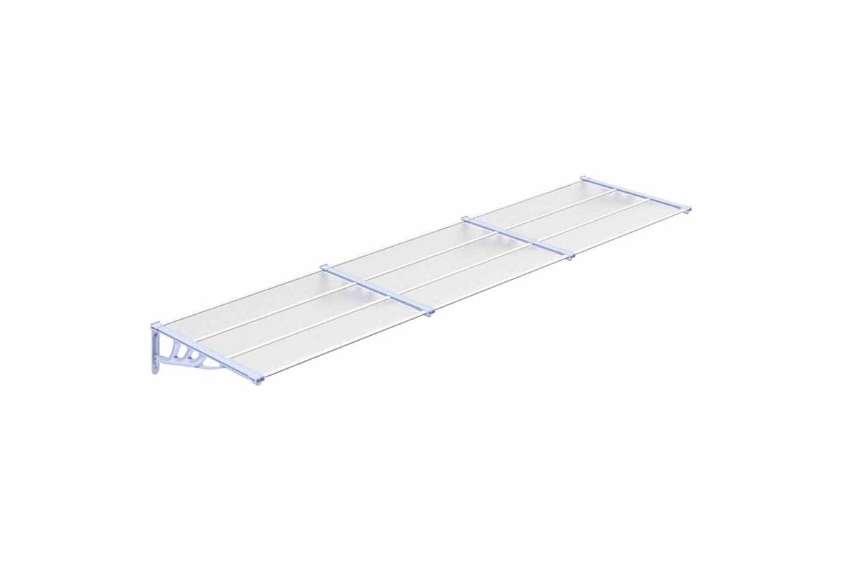 Vidaxl Door Canopy Grey And Transparent 358.5x90 Cm Polycarbonate