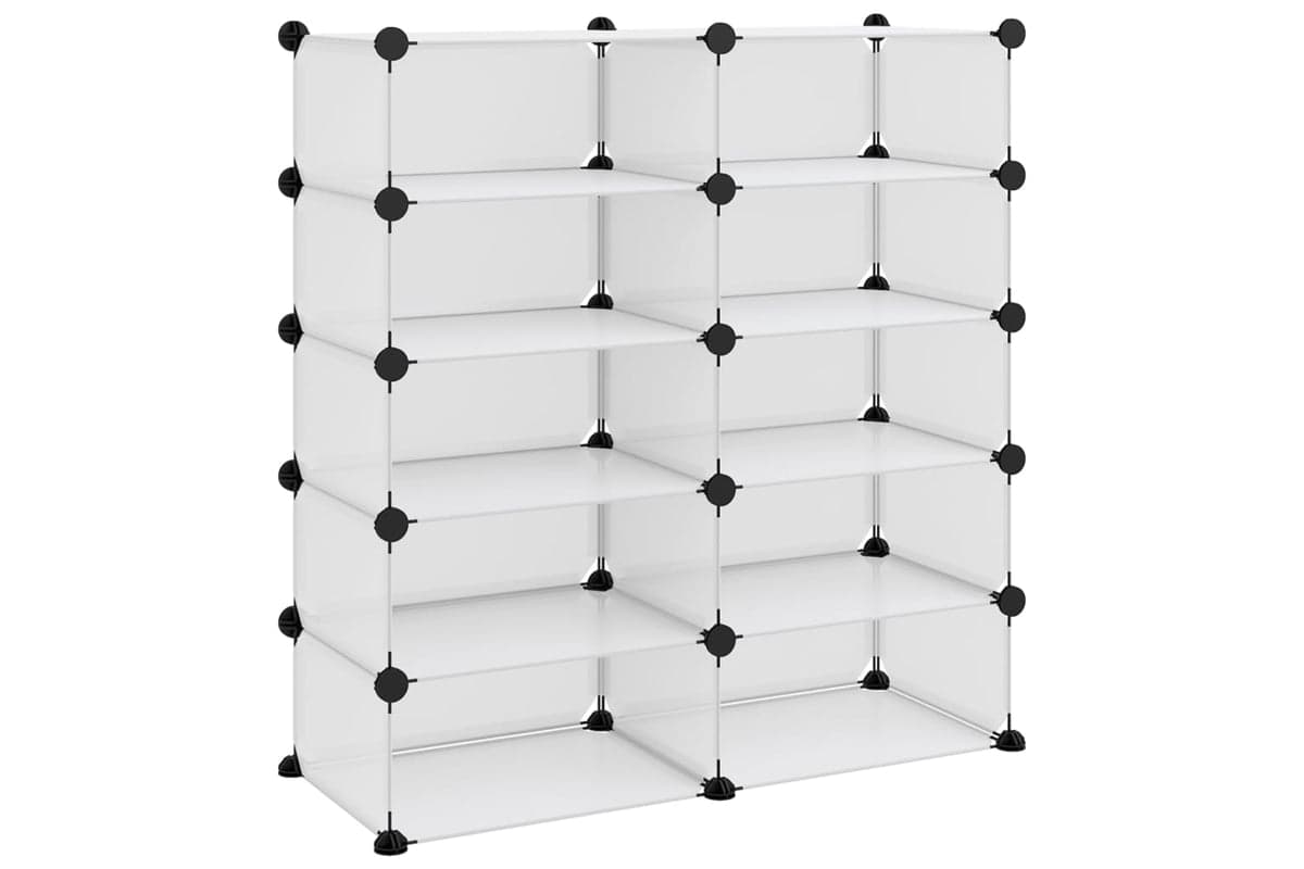 vidaXL 340567 Shoe Rack Transparent 84x32x88.5cm Pp