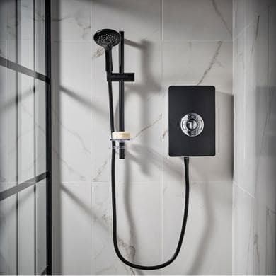 GRADE A1 - Triton Aspirante 9.5kW Matte Black Electric Shower