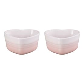 Stoneware Set of Two Heart Ramekins