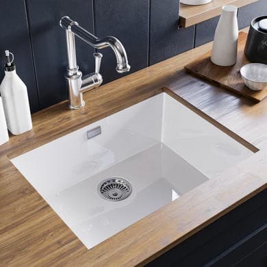 Single Bowl White Ceramic Kitchen Sink- Taylor & Moore Esme