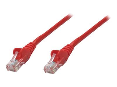 INTELLINET - Network Patch Cable, Cat5e, 10m, Red, CCA, U/UTP, PVC, RJ45, Gold Plated Contacts, Snagless, Booted, Lifetime Warranty, Polybag - patch cable - red
