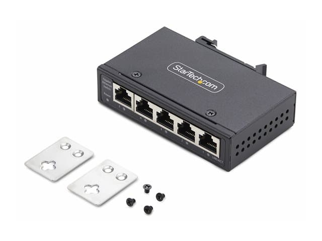STARTECH.COM - Startech 5-Port Unmanaged Industrial Ethernet Switch - IP30 - TAA - switch - 5 ports - unmanaged - TAA Compliant