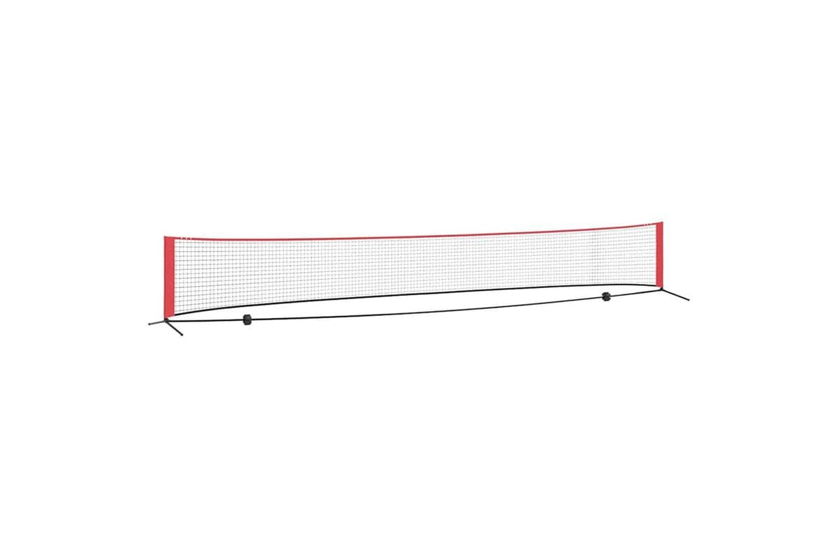 Vidaxl Tennis Net Folding Black And Red 595 X 90.5 X 87 Cm Polyester