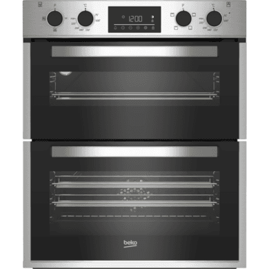 Refurbished Beko BBTF26300X 60cm Double Built Under Electric Oven Stainless Steel