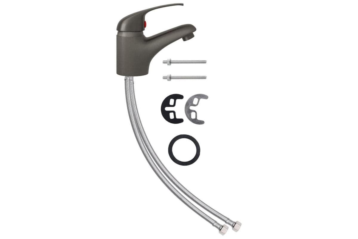 vidaXL 149082 Basin Mixer Tap Grey 13x10cm