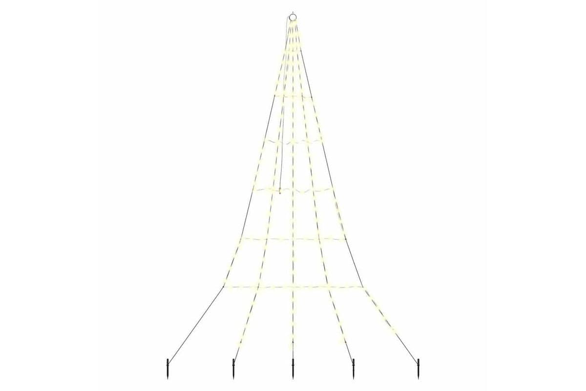 Vidaxl Led Christmas Tree With Ground Spikes Warm White 300 Cm Metal