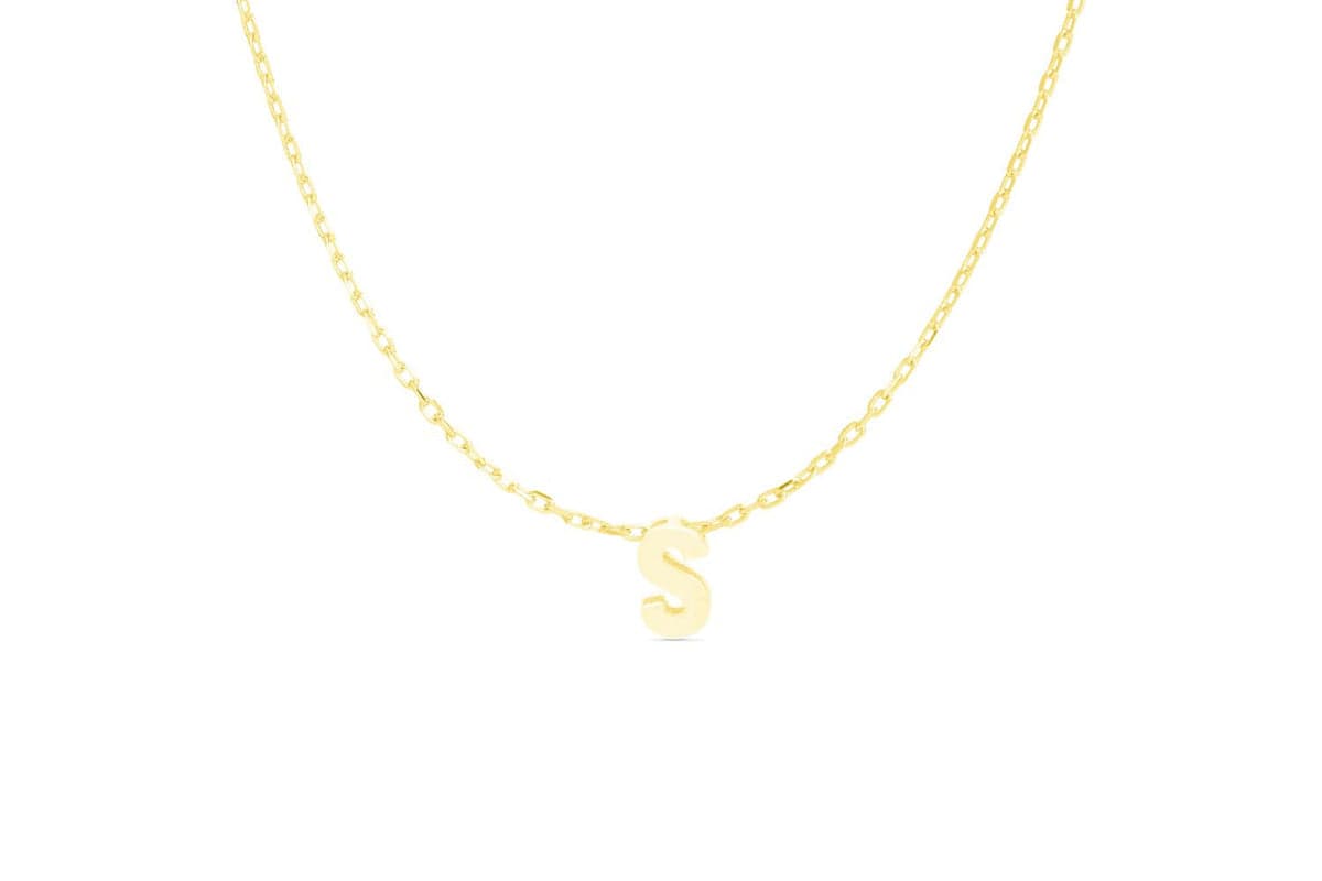 Luxenter Sterling Silver Gold Letter Necklace | Fashion Jewellery