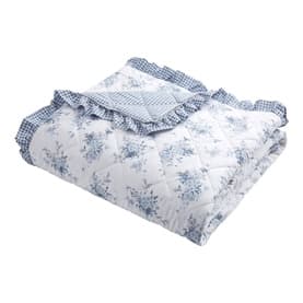 Lucie Floral Bedspread Blue