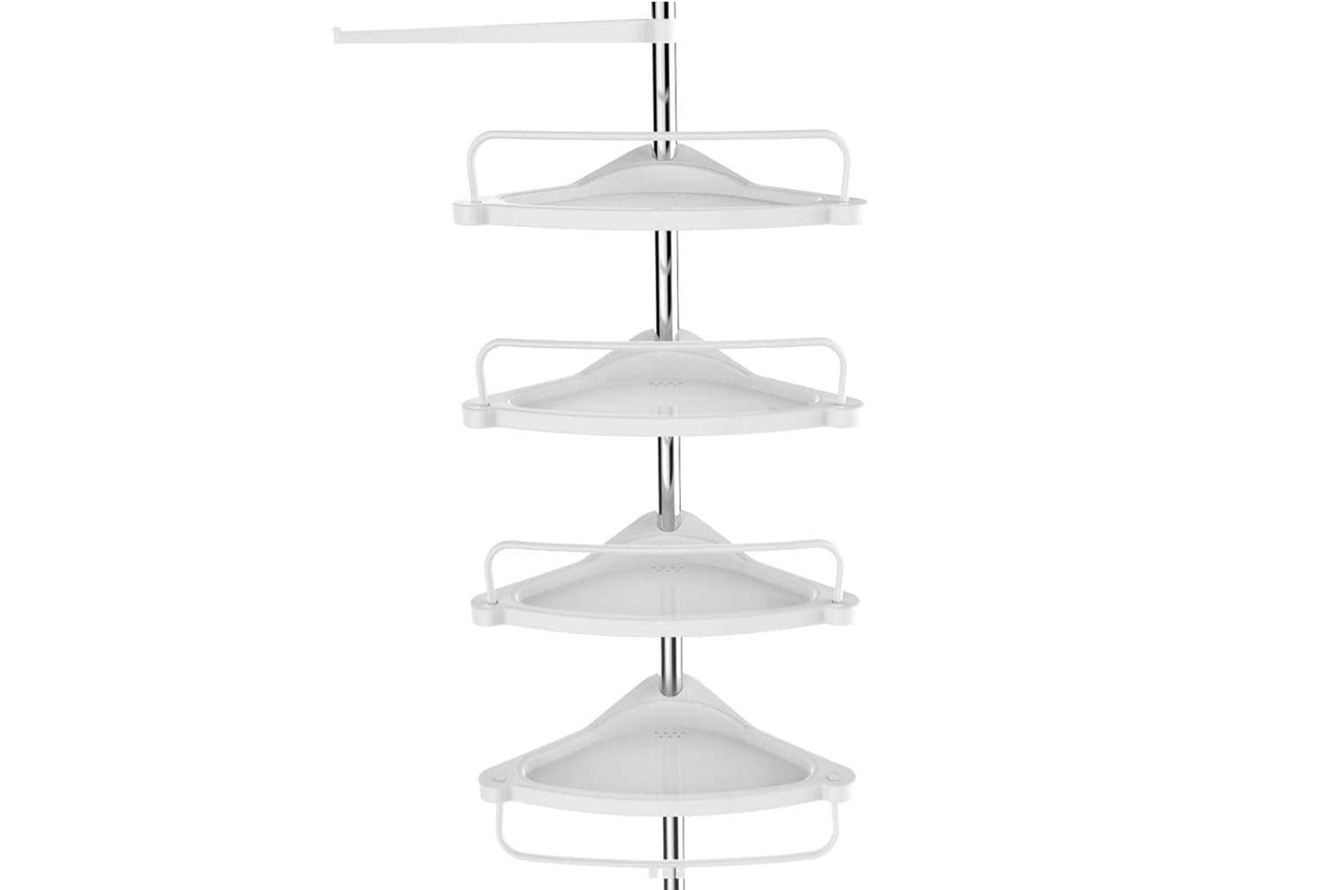 Songmics Tension Corner Shower Caddy | White & Silver