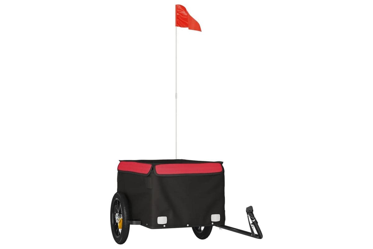 Vidaxl Bike Trailer Black And Red 30 Kg Iron