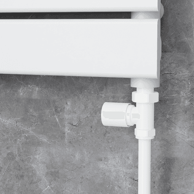 Refurbished Elego White Modern Manual Straight Radiator Valves (pair)