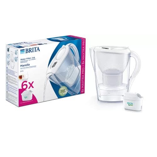 BRITA Marella 2.4l White Jug With 6 Maxtra Pro Cart...