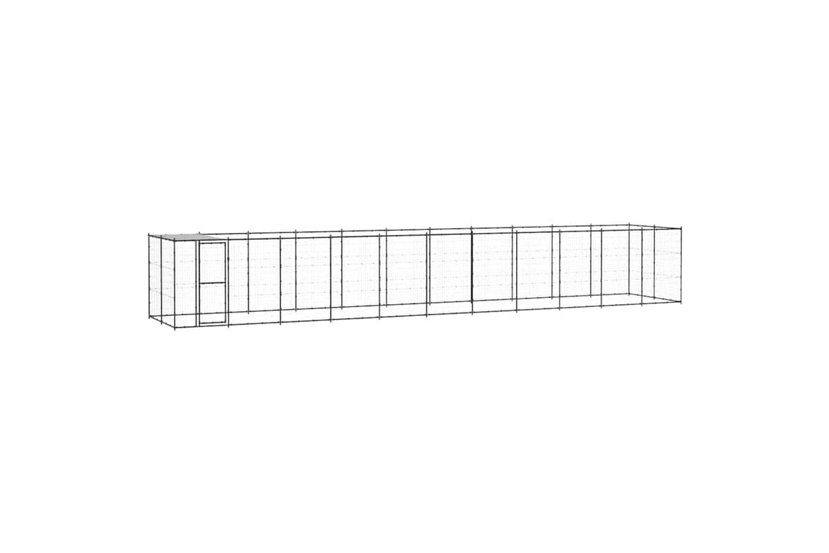 Vidaxl 3082297 Outdoor Dog Kennel Steel With Roof 26.62 M2