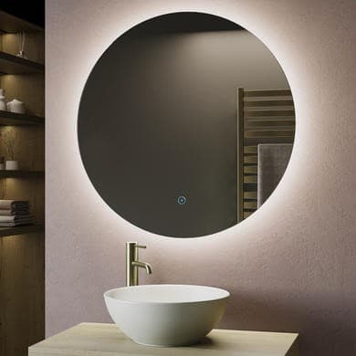 ONLY OPENED - 800 x 800mm Round Backlit Mirror - Luna