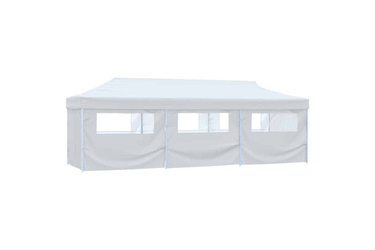 Vidaxl Folding Pop-up Party Tent With 8 Sidewalls 3x9 M White