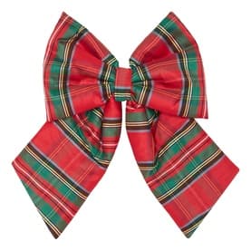 Red Tartan Tree Bow 17in