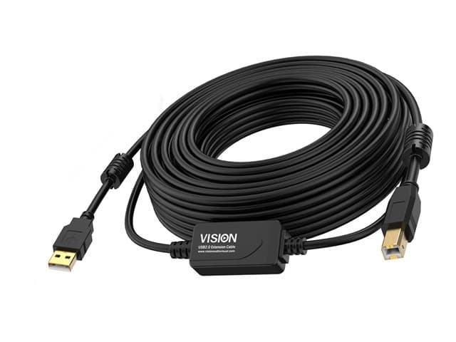 VISION - USB cable - USB (M) to USB Type B (M) - USB 2.0 - 10 m - active booster inline - black