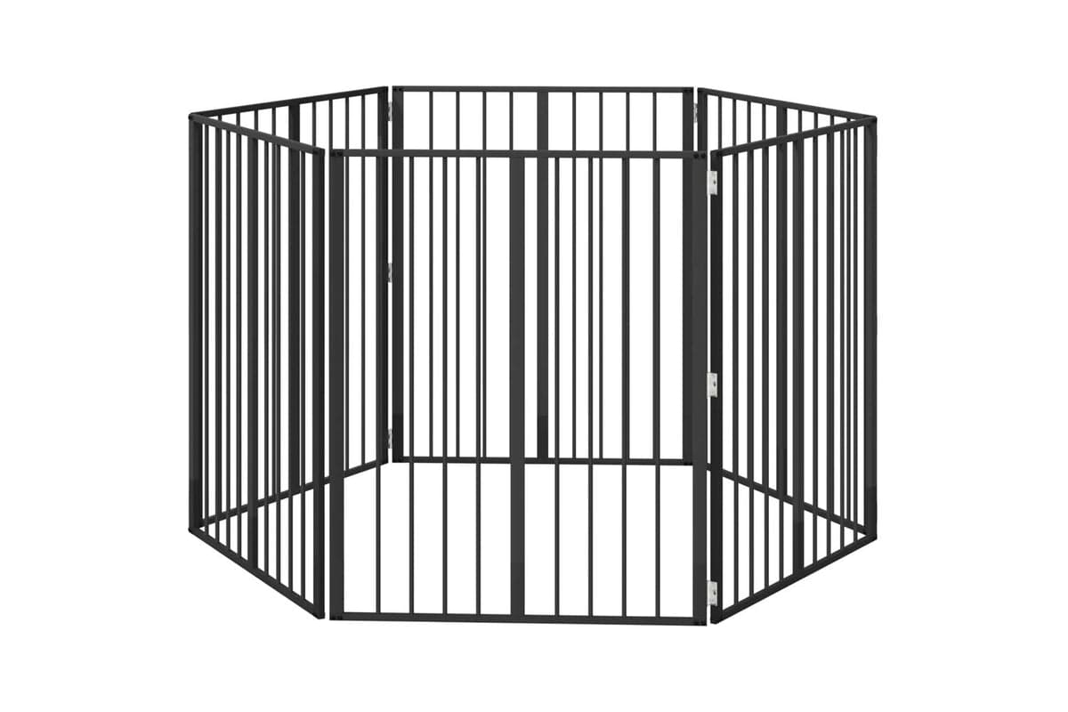 Vidaxl Dog Gate 6 Pcs Black 80 X 100 Cm Galvanised Steel