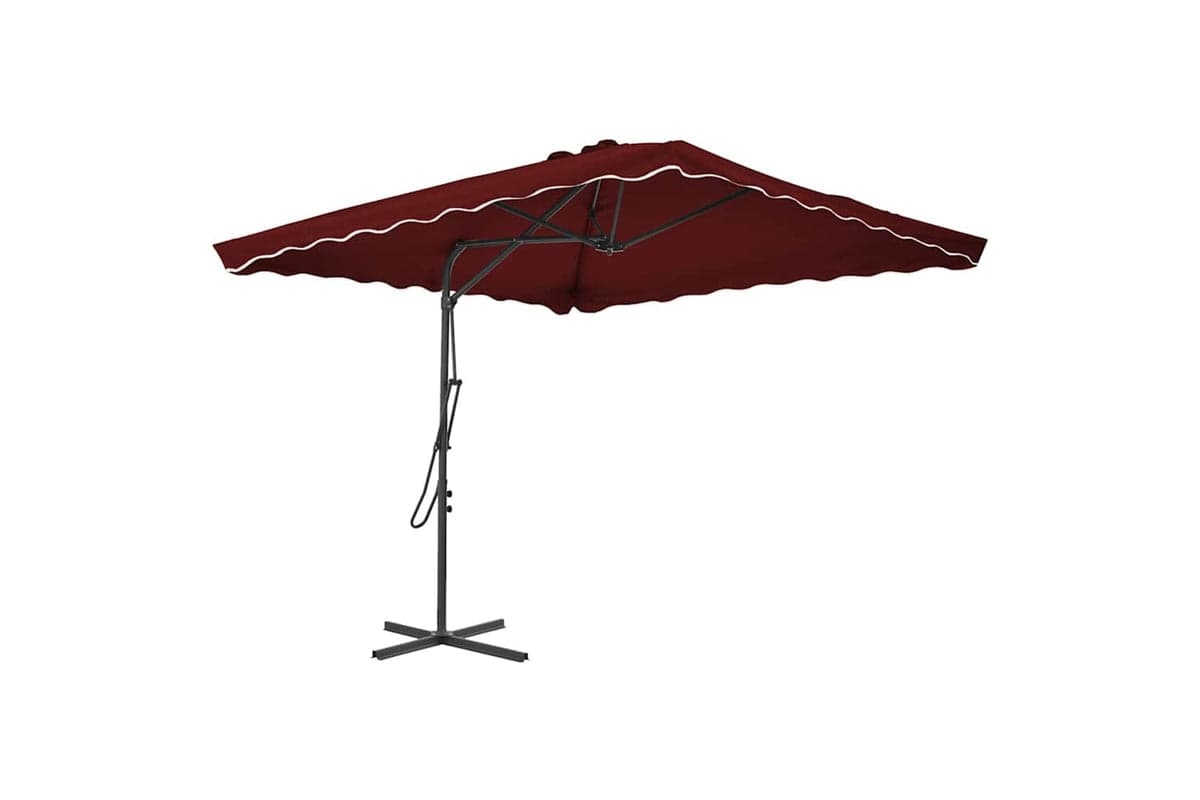 vidaXL 312514 Outdoor Parasol With Steel Pole Bordeaux Red 250x250x230cm