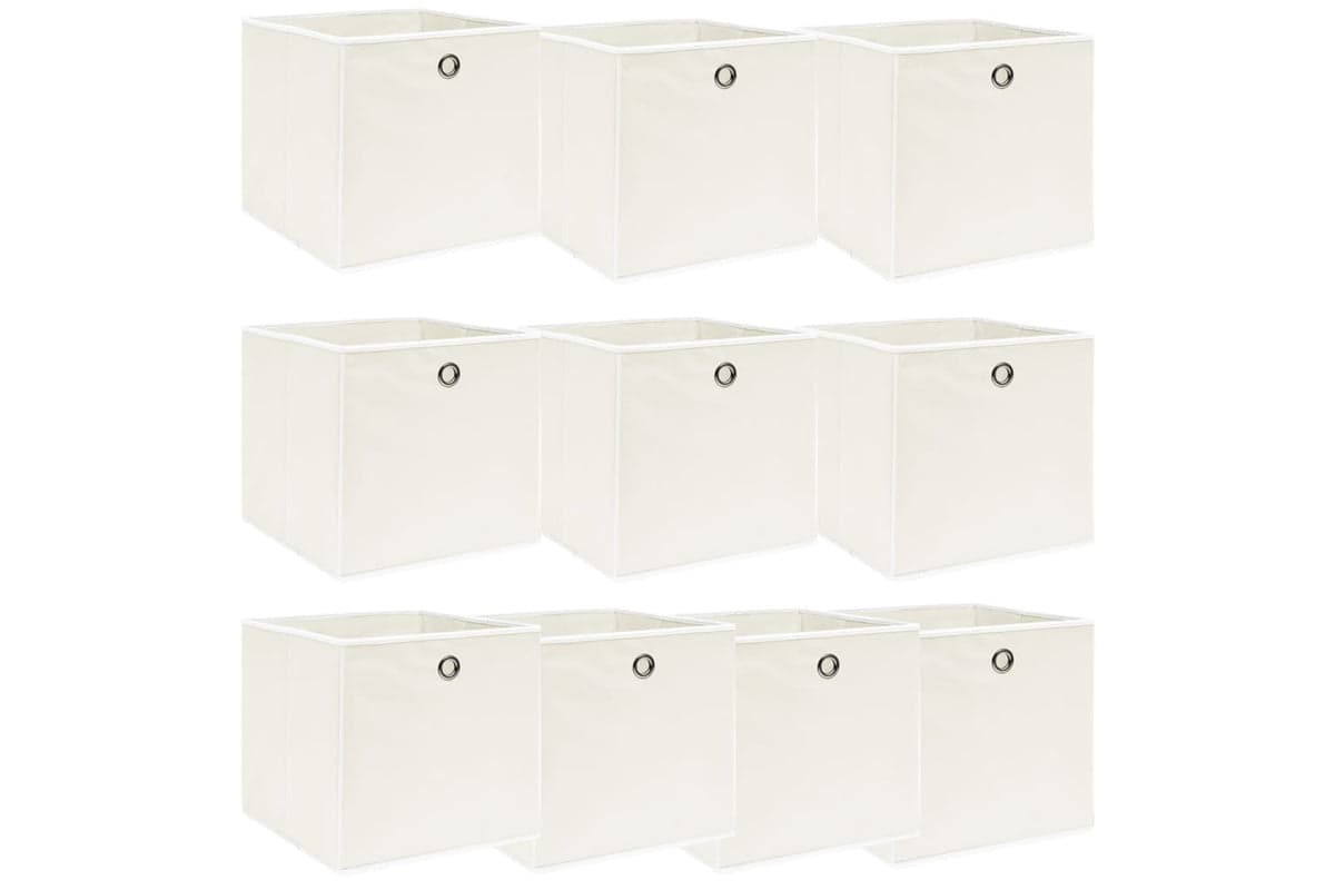 Vidaxl 288351 Storage Boxes 10 Pcs White 32x32x32 Cm Fabric