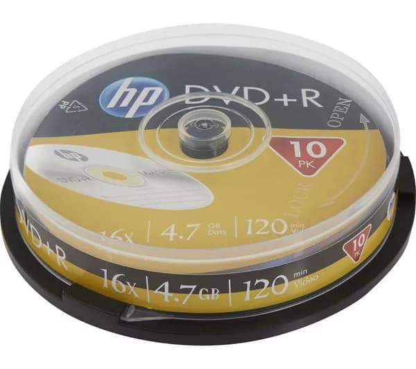 HP 16x Speed DVD+R Blank DVDs - Pack of 10