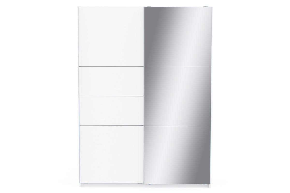 Blokty Sliding Door Wardrobe with Mirror | 2 Doors | White | 1.5 m