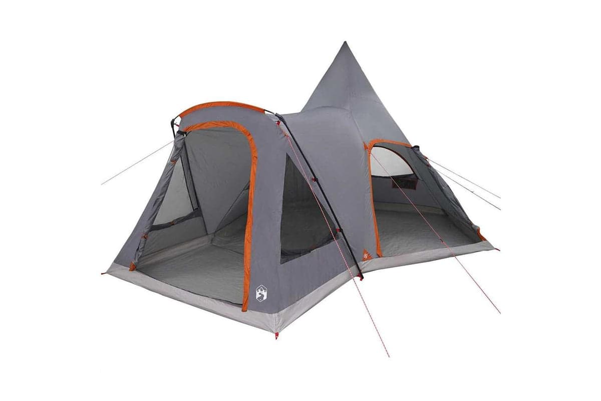 Vidaxl Teepee Tent With Roof Grey And Orange 545 X 450 X 295 Cm
