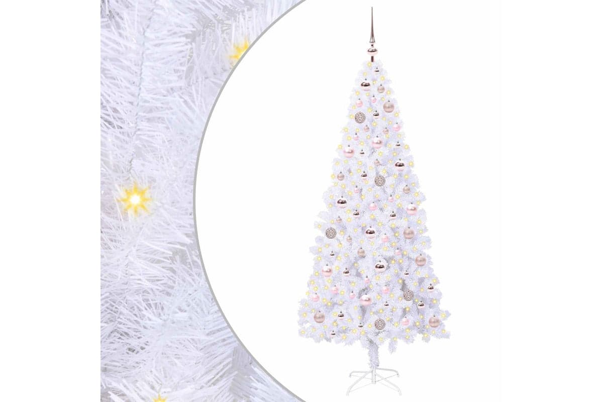 Vidaxl Artificial Christmas Tree With Stand White 180 Cm Pvc And Steel