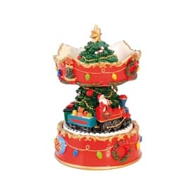 Traditional Wind-Up Christmas Carousel 16cm
