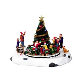 Santa's Kiddie Train Animated Scene 17cm