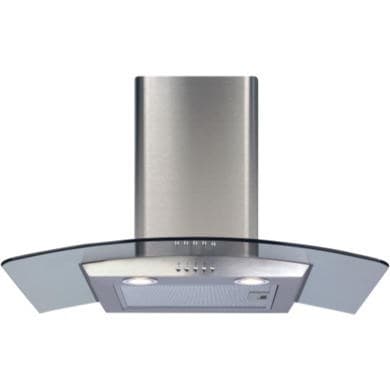 Refurbished CDA ECP72SS Curved Glass 70cm Chimney Cooker Hood Stainless Steel