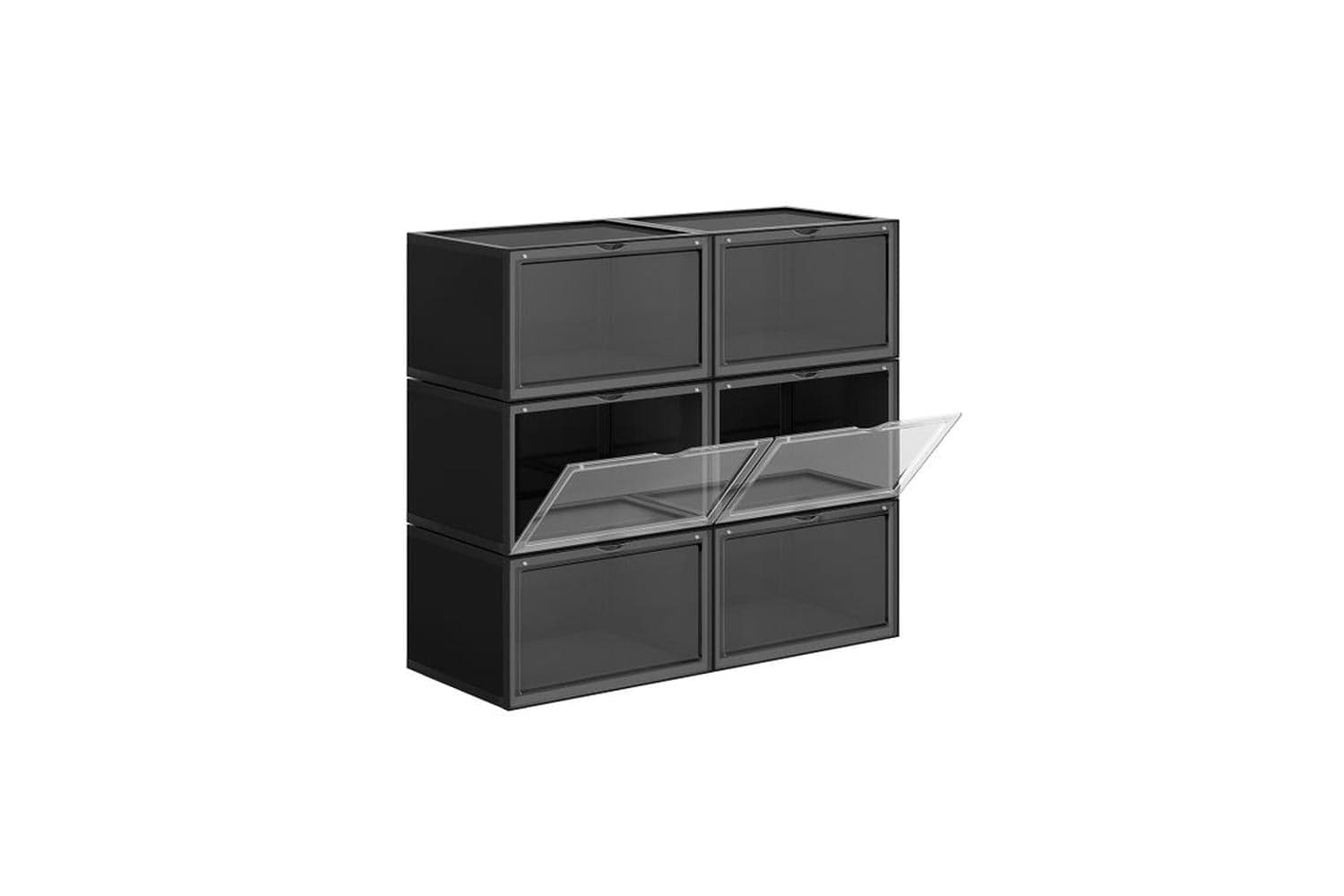 Songmics LSP06CB Shoe Boxes | Set of 6 | Black