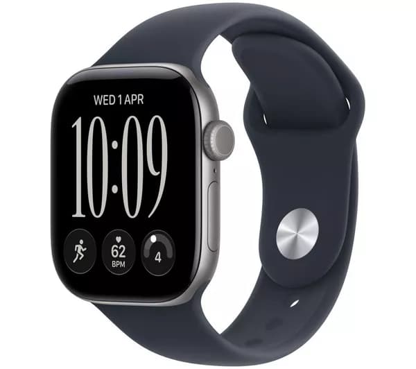APPLE Watch Series 12 Cellular - 42 mm Space Gray Aluminium Case with Navy Blue Sport Band, S/M