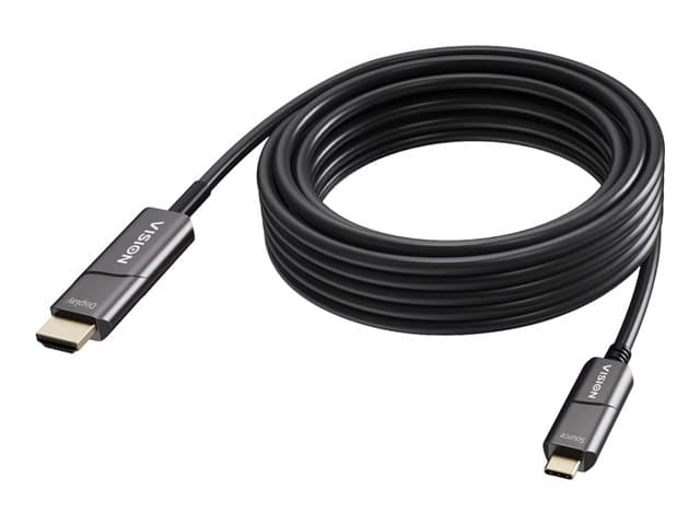 VISION - Adapter cable - USB-C male to HDMI male - 10 m - fibre optic - black - 4K60Hz (3840 x 2160) support, active