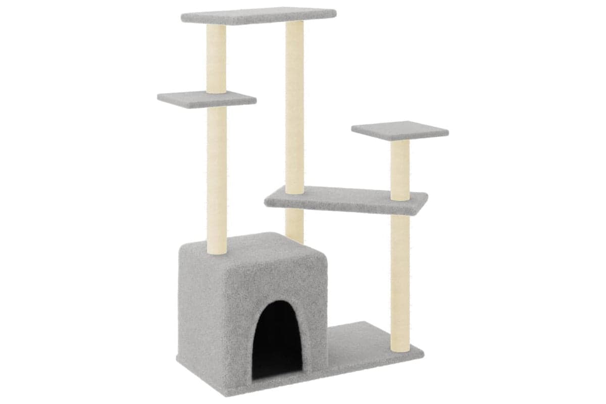 Cat Tree With Sisal Scratching Posts Light Grey 1075 Cm