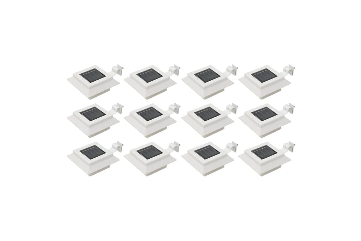 vidaXL 277137 Outdoor Solar Lamps 12 Pcs Led Square 12cm White