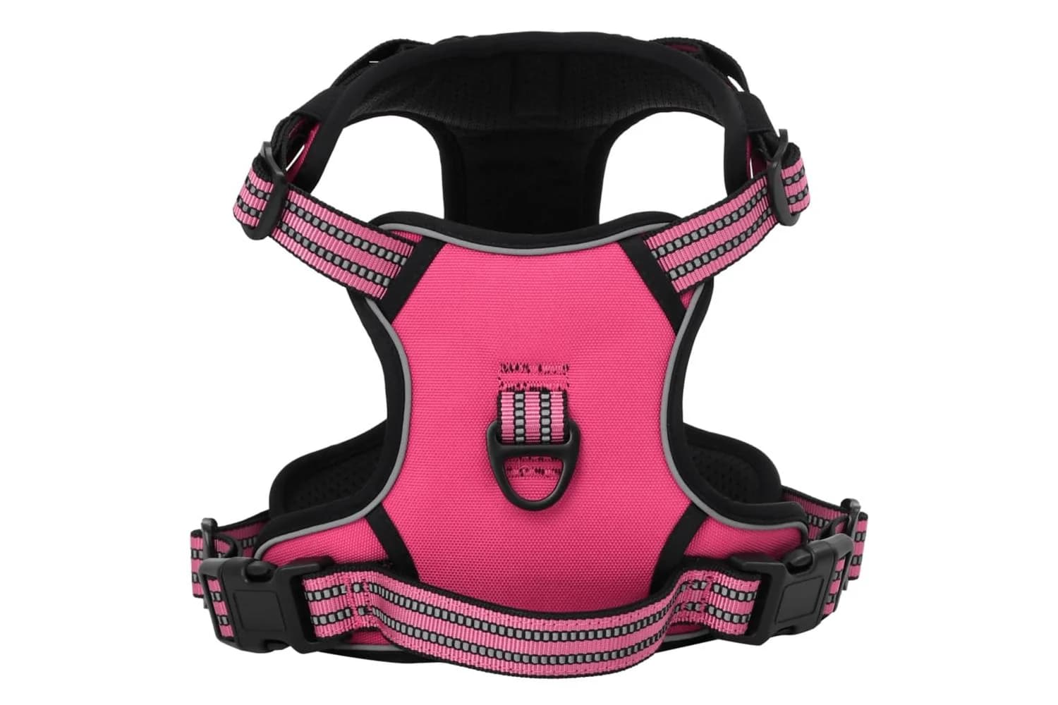 Dog Harness With Reflective Stripes Adjustable Pink Xl