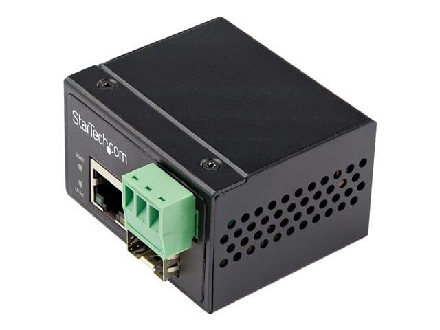 STARTECH.COM - Startech Industrial Fiber to Ethernet Media Converter, 100Mbps SFP to RJ45/Cat6, Singlemode/Multimode Optical Fiber to Copper Network, 12-56V DC, IP-30/ -40 to +75C, Fiber to Ethernet - SFP to RJ45 Converter (IMC100MSFP)