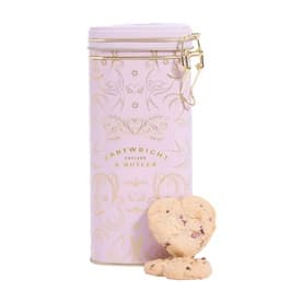 Raspberry & White Chocolate Biscuits in Heart Shaped Tin 200g