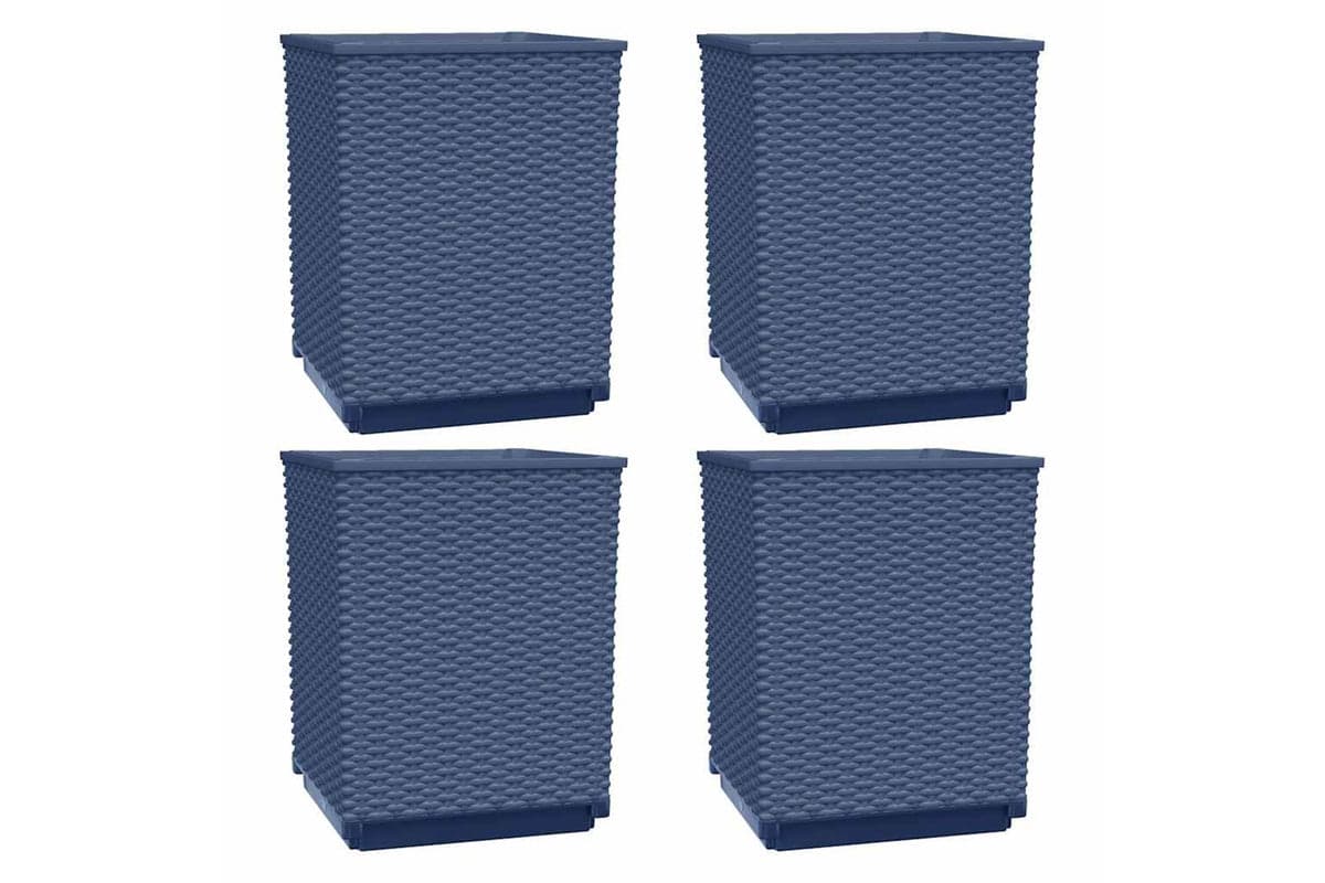 vidaXL 364185 Planters 4 Pcs Dark Grey 30x30x37cm Polypropylene