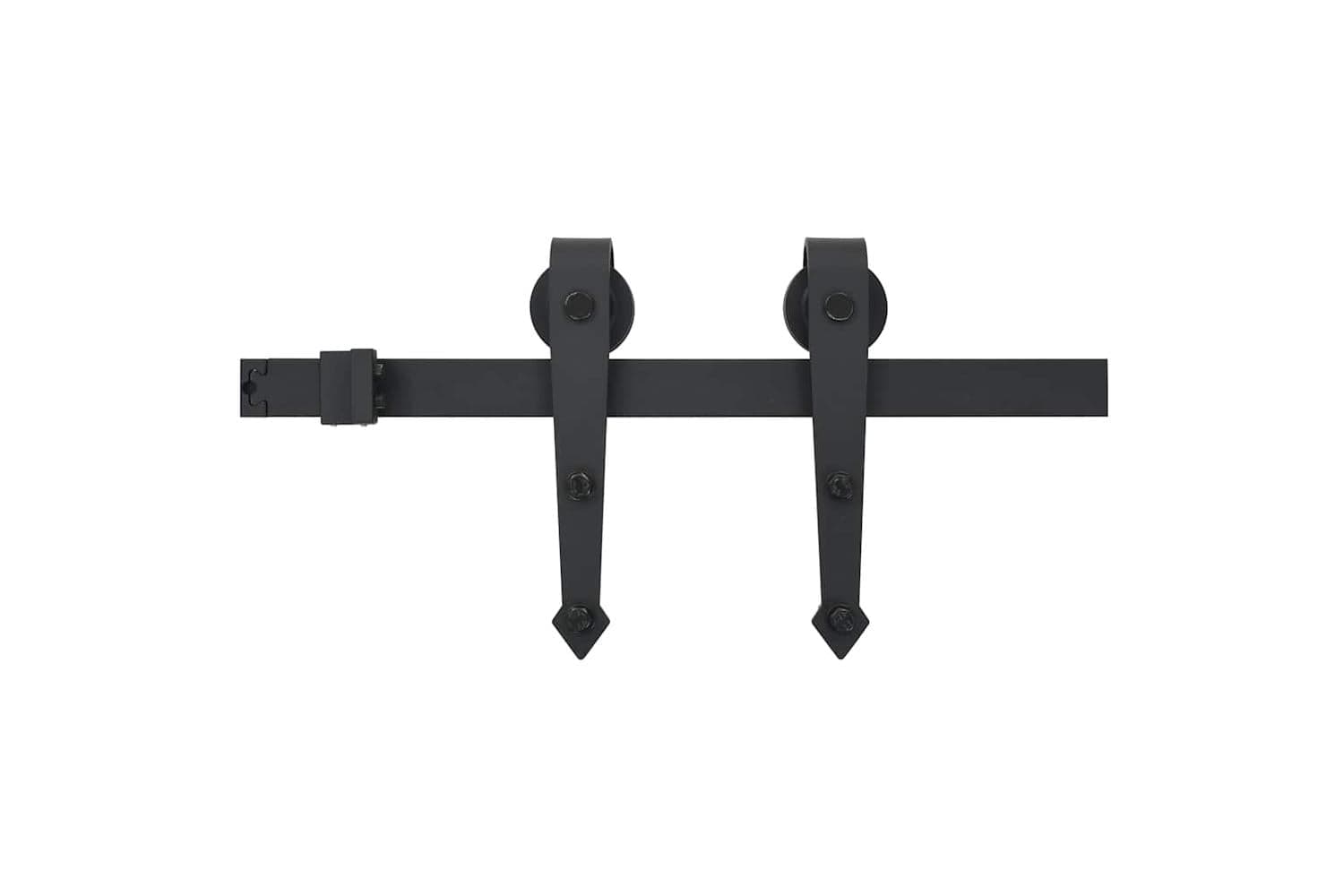 vidaXL Sliding Door Skien Hardware Kit 200cm Steel Black